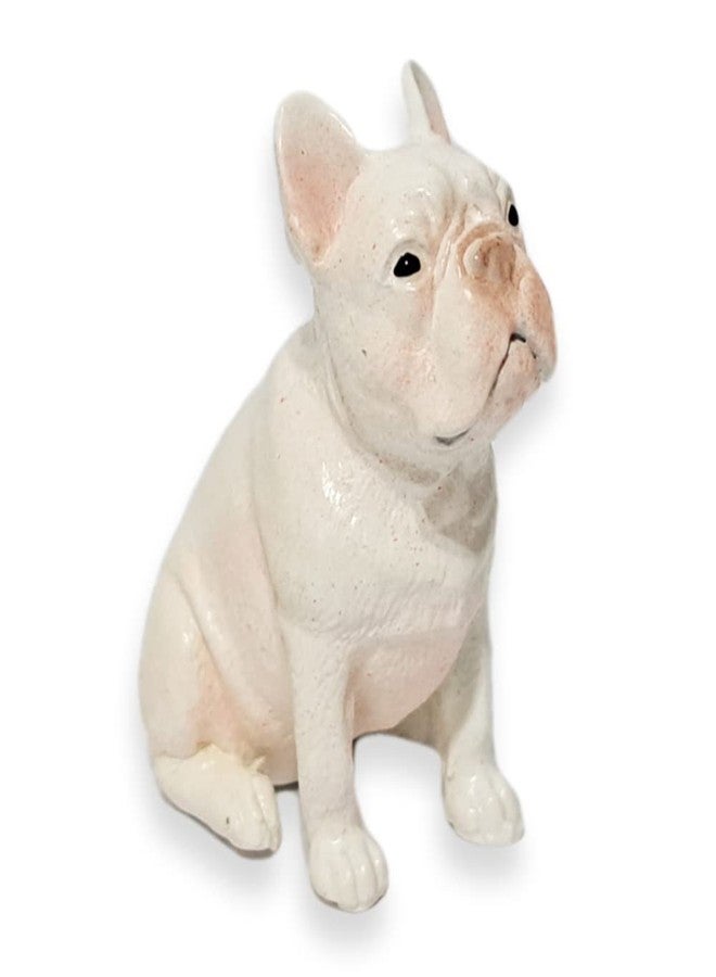 WitnyStore 1½" White Sit French Bulldog Dog Resin Figurine for Terrarium Decoration Collectible Statue for Adult Collectors Handcrafted Polyresin Ornament Sculpture Home Room Tabletop Decor - Image 1