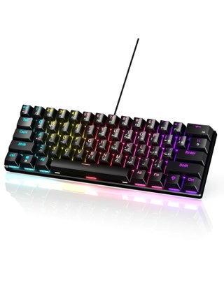 61-Key English Arabic Mechanical Keyboard, Red Switch Hybrid Light Compact Mini Wired Keyboard for PC, Mac E-sports Portable Gaming Keyboard - Black - pzsku/ZCF58A26A04ECF2E00267Z/45/1750318154/aee44013-3101-4bfd-a7cd-45686f0aca26