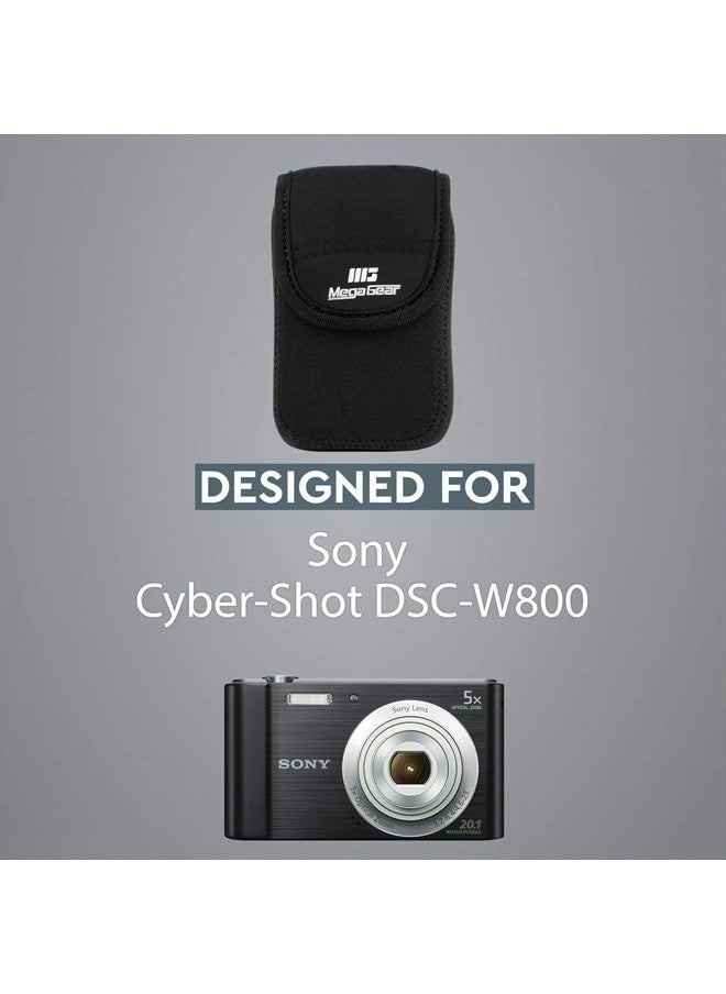 حقيبة كاميرا سوني سايبر شوت DSC-W800 خفيفة الوزن من مادة النيوبرين مع حلقة تثبيت - أسود - MG769