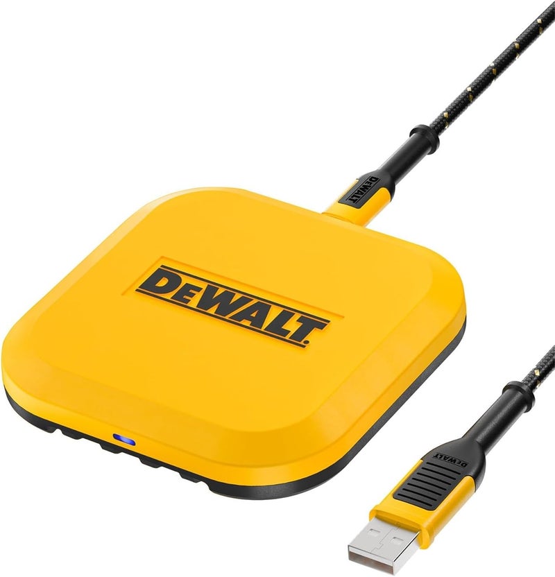 DEWALT Heavy Duty Wireless Charger, 10W Max Fast Wireless Charging Pad Compatible with iPhone 17/16/15/14/13/12/11/X/8 Pro Max Plus Samsung Galaxy S22/S21 AirPods (Type C Cable/AC Adapter Included) - Image 4