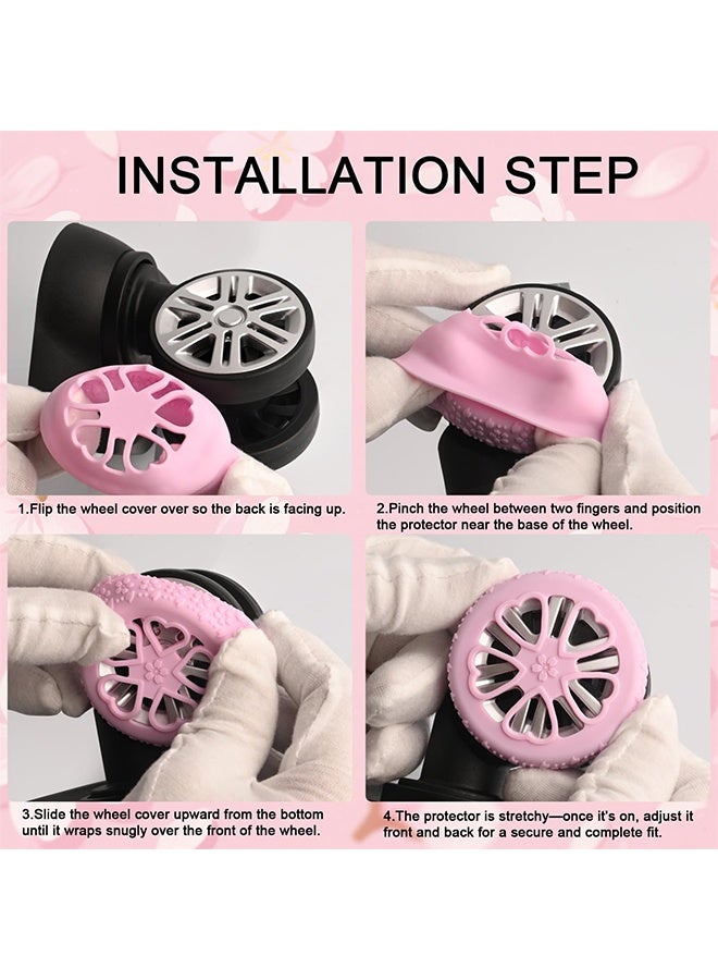 Quantum 8 PCS Luggage Wheel Covers, Premium Silicone Protectors Spinner Wheels Anti-Slip, Suitcase Wheels Protective for Essential Travel Accessories - Image 4