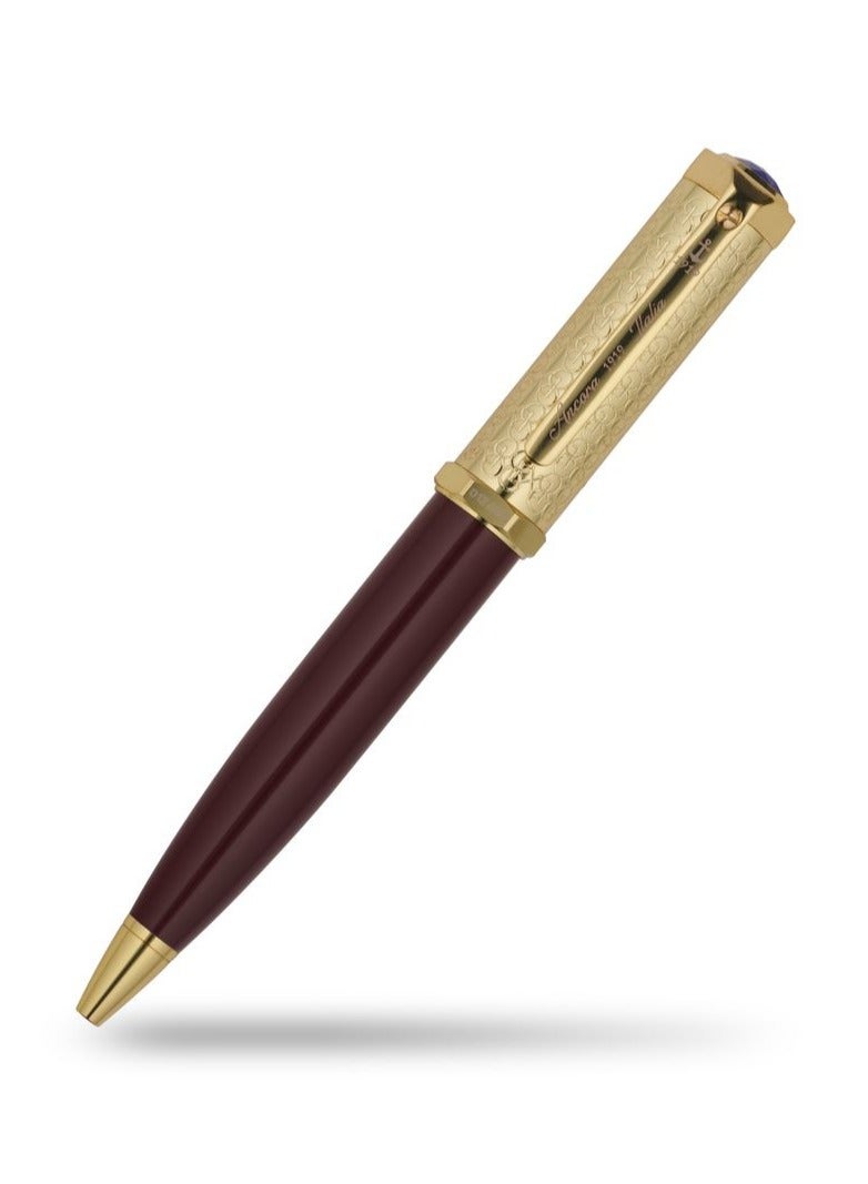 أنكورا قلم إمبيريو ١٩١٩ إصدار محدود ٨٨٨ – قابل لإعادة التعبئة – حواف مطلية بالذهب عيار ٢٤ – قلم فاخر محفور مع علبة جلد – هدية للرجال والنساء – حبر أزرق - Image 1