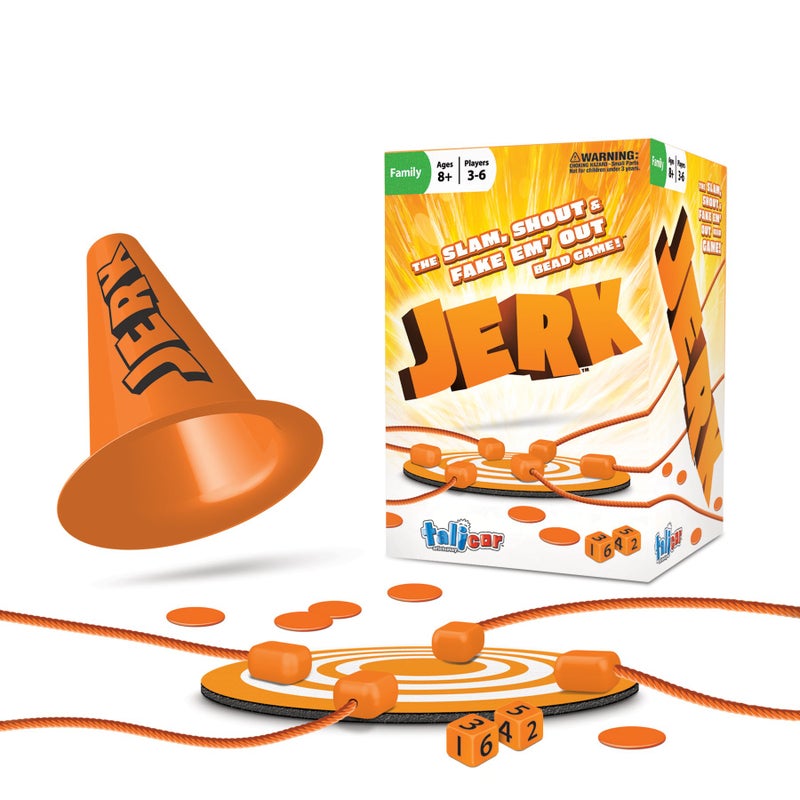 Talicor Jerk Board Game - Interactive Reflex & Party Game for 2+ Players, Fast-Paced Bead Escape Challenges, Family Fun