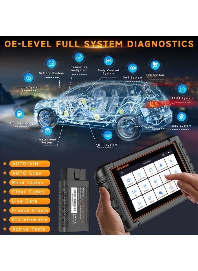 Foxwell NT809BT Bidirectional Scan Tool, All System OBD2 Scanner Diagnostic Tool, Car Code Reader with 30 Resets, Car Diagnostic Scanner for All cars, Wireless Automotive Diagnostic Tools - Image 3