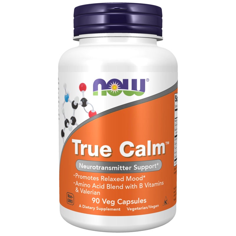 NOW Supplements True Calm with Magnesium GABA B Vitamins More 90 Veg Capsules