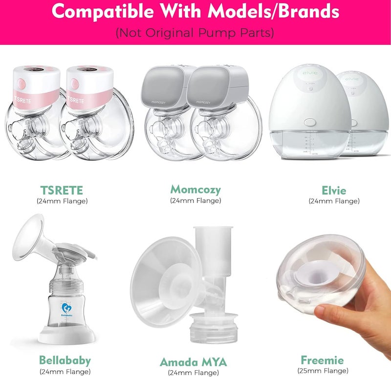 Durceler إدخالات فلانج سيليكون 21 مم متوافقة مع ميدلا فور سبيكترا S1 S2 إلفي S18 S21 مومكوزي S9 S12 TSRETE درع مضخة الثدي 24 مم أو فريمي 25 مم تقليل نفق الحلمة إلى 21 مم - Image 4