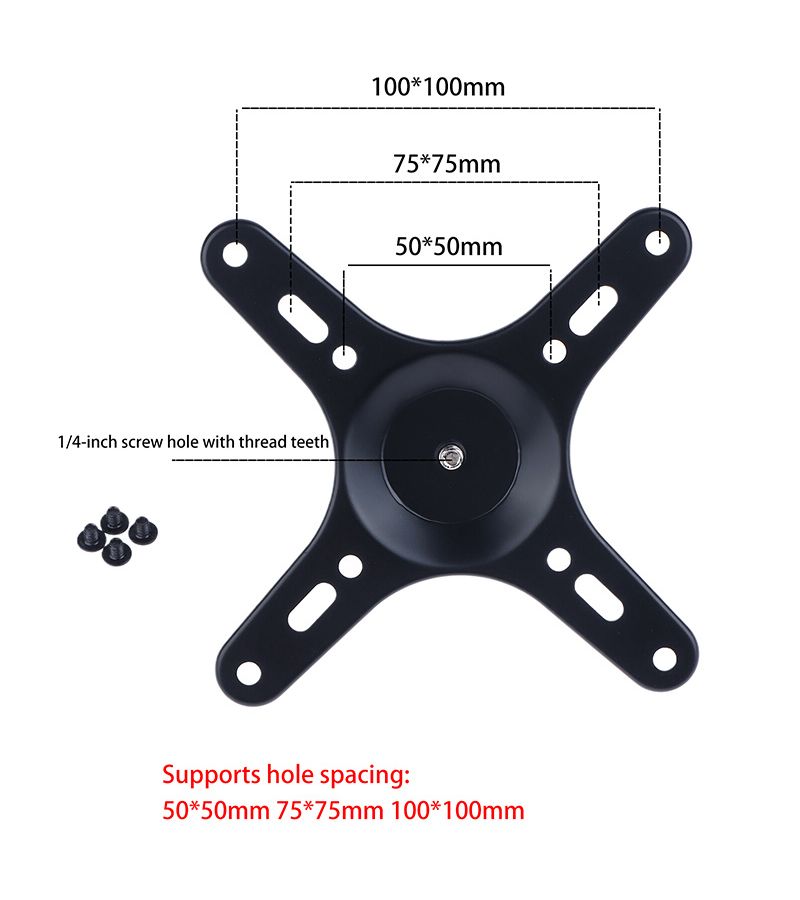 VESA Monitor Mounting Bracket Plate 1 4 Inch Screw Hole 100X100mm 75X75mm M4 - Image 3