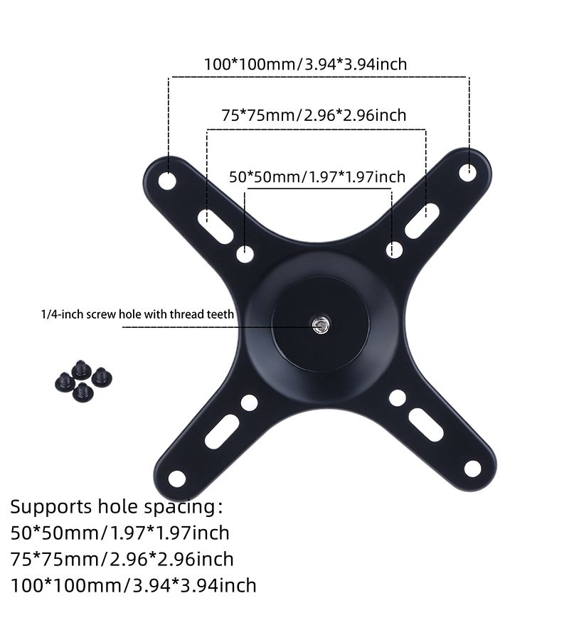 VESA Monitor Mounting Bracket Plate 1 4 Inch Screw Hole 100X100mm 75X75mm M4 - Image 5