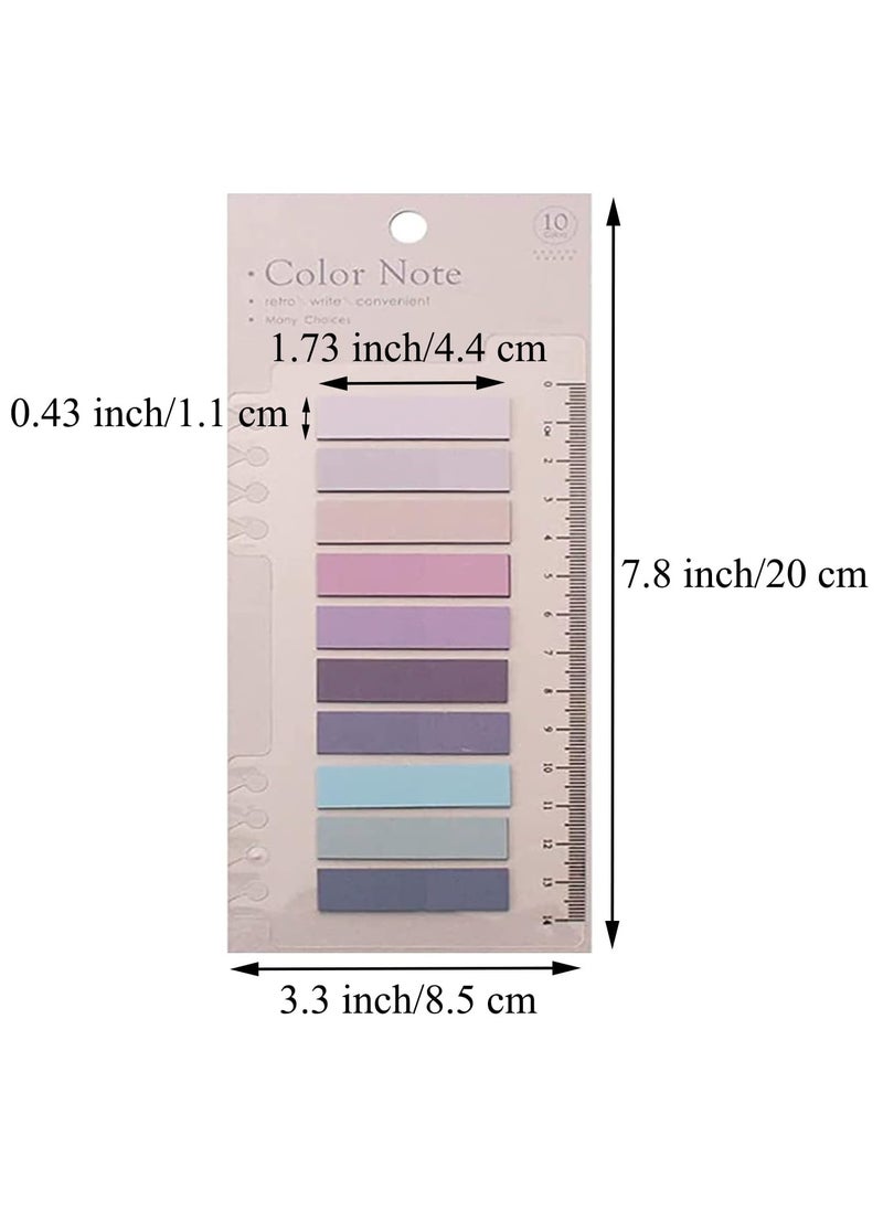 MJZ 1600 Pcs Sticky Index Tabs, Morandi Sticky Notes Page Markers Bookmarks Note Tabs Memo Stickers with Ruler, 8 Sheets Writable & Repositionable Post it Tabs for Annotating Books, Folders, Monitors  - Image 2
