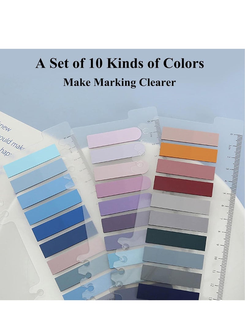 MJZ 1600 Pcs Sticky Index Tabs, Morandi Sticky Notes Page Markers Bookmarks Note Tabs Memo Stickers with Ruler, 8 Sheets Writable & Repositionable Post it Tabs for Annotating Books, Folders, Monitors  - Image 3