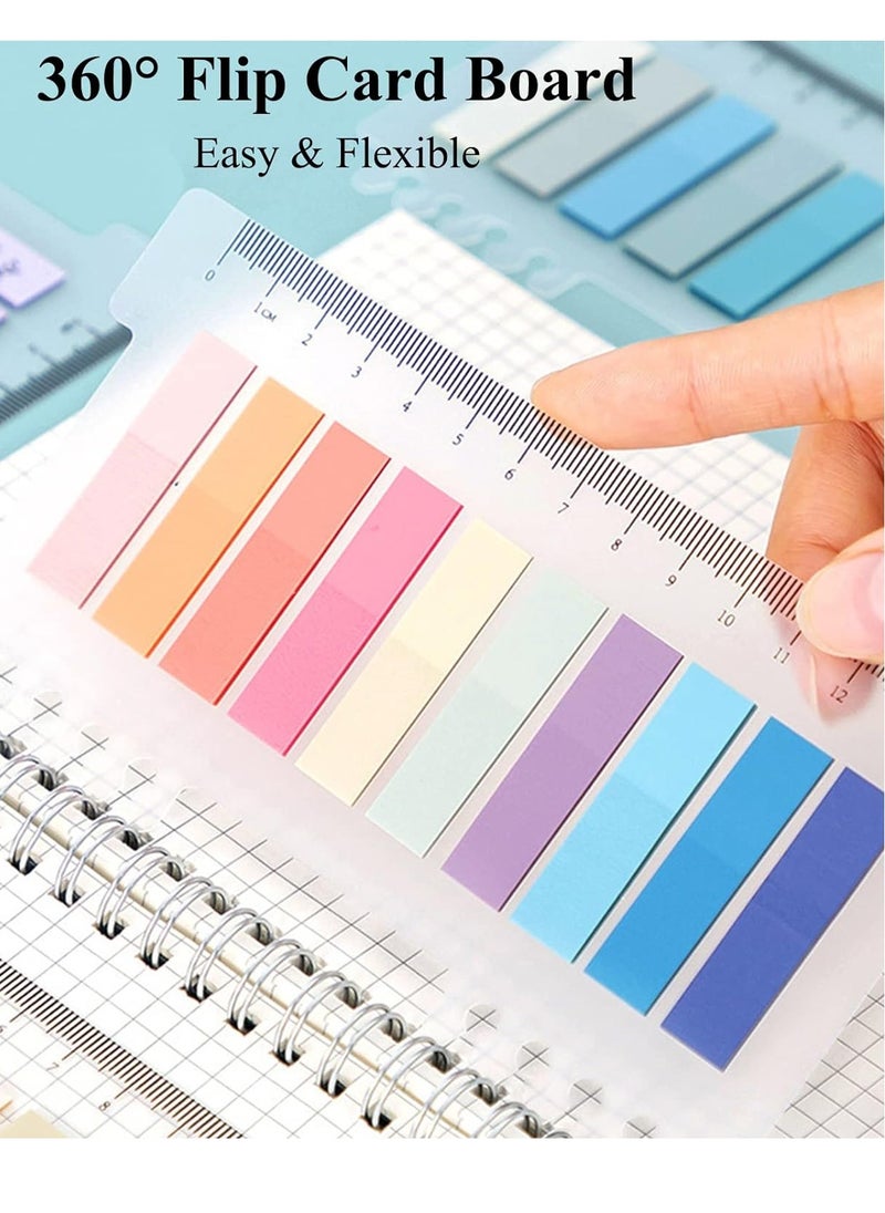 MJZ 1600 Pcs Sticky Index Tabs, Morandi Sticky Notes Page Markers Bookmarks Note Tabs Memo Stickers with Ruler, 8 Sheets Writable & Repositionable Post it Tabs for Annotating Books, Folders, Monitors  - Image 4