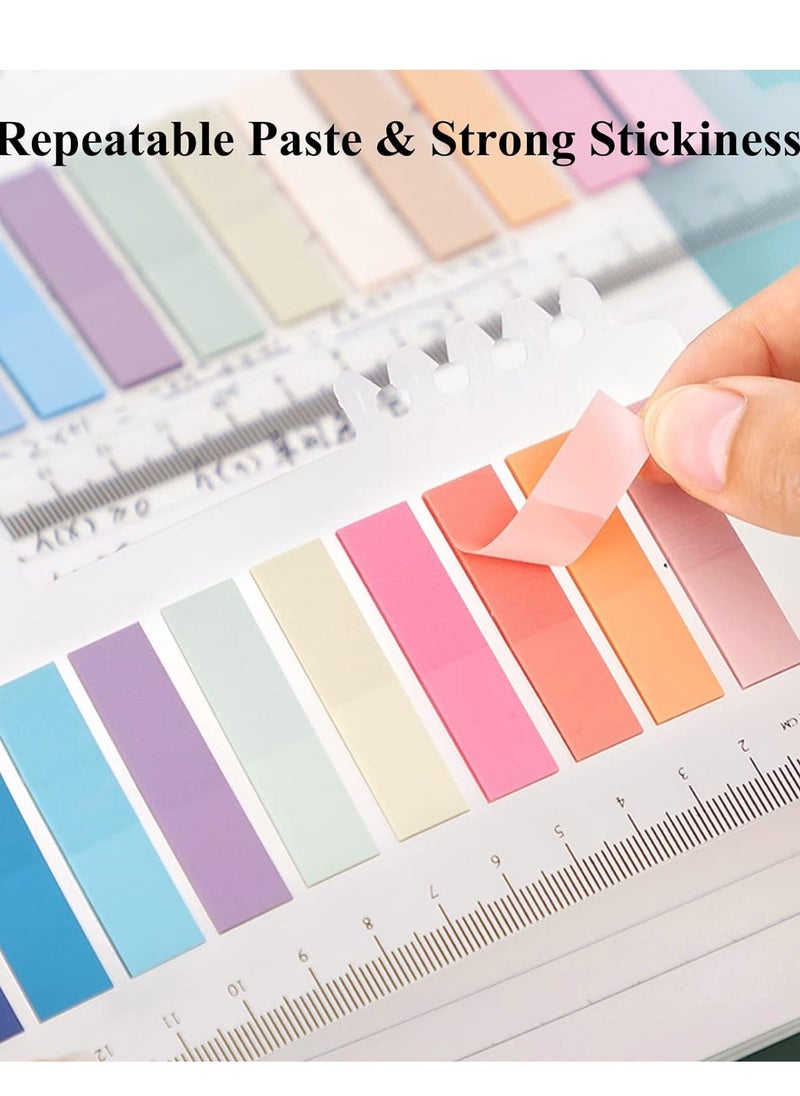 1600 Pcs Sticky Index Tabs, Morandi Sticky Notes Page Markers Bookmarks Note Tabs Memo Stickers with Ruler, 8 Sheets Writable & Repositionable Post it Tabs for Annotating Books, Folders, Monitors