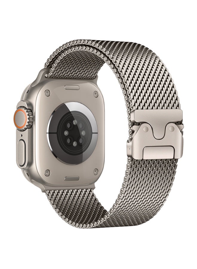 Titanium Milanese Loop Compatible with Apple Watch Bands 49mm 46mm 45mm 44mm for Men Women, Mesh Loop with Parachute-style Buckle for iWatch Ultra 2/Ultra Series 10 9 8 7 SE 2/SE 6 5 4 - Image 3