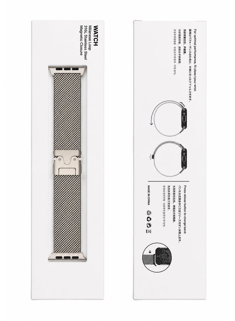 Saudi Select Titanium Milanese Loop Compatible with Apple Watch Bands 49mm 46mm 45mm 44mm for Men Women, Mesh Loop with Parachute-style Buckle for iWatch Ultra 2/Ultra Series 10 9 8 7 SE 2/SE 6 5 4 - Image 2