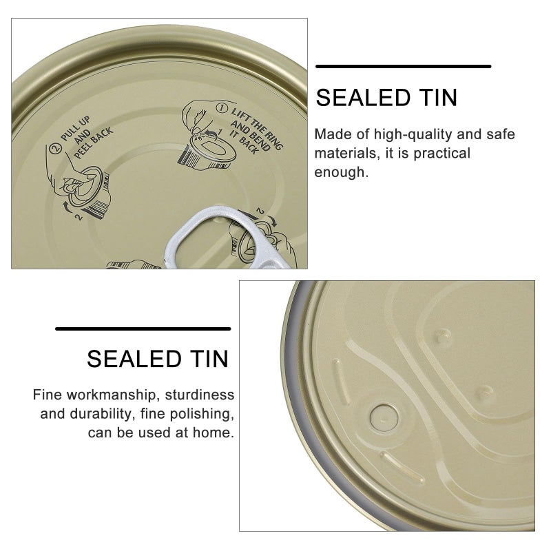 Set Of 10 Airtight Tin Can Food Storage Containers With Easy Open Lids Waterproof Pet Treat Canisters For Kitchen And Pantry Organization - Image 4