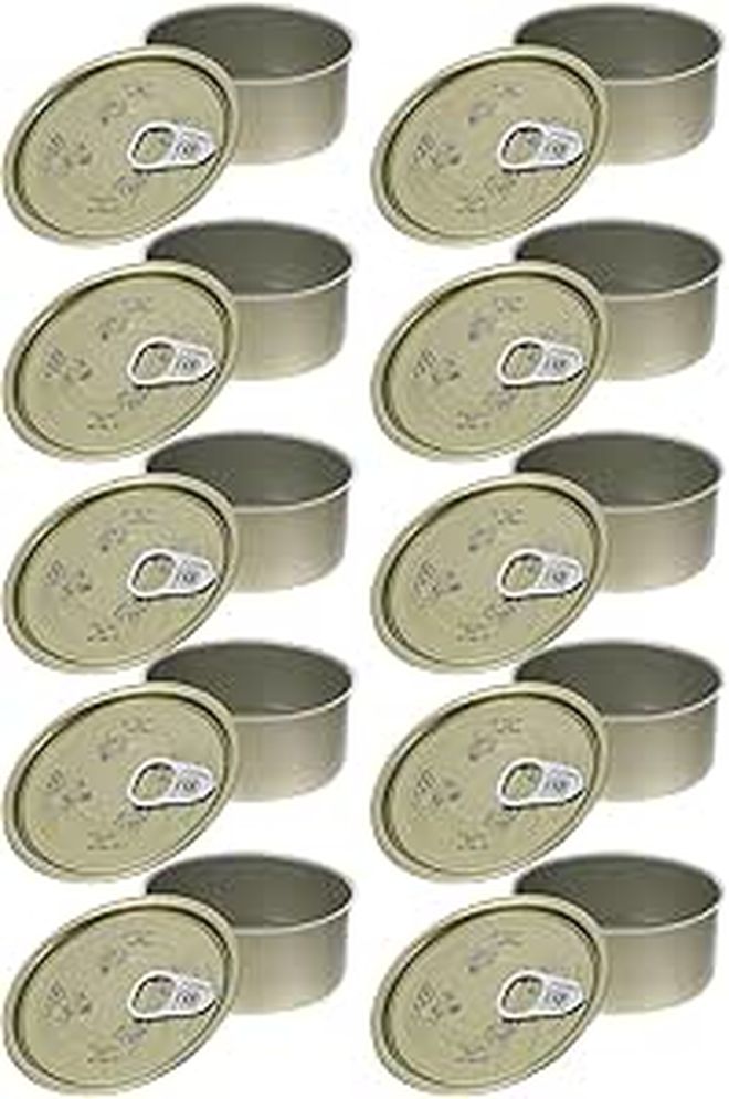 Set Of 10 Airtight Tin Can Food Storage Containers With Easy Open Lids Waterproof Pet Treat Canisters For Kitchen And Pantry Organization - Image 1