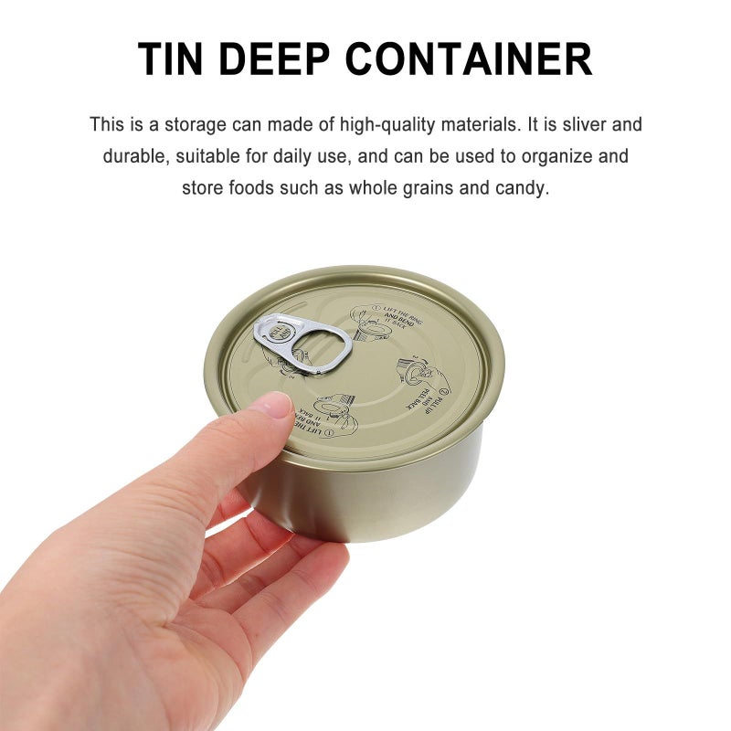 Set Of 10 Airtight Tin Can Food Storage Containers With Easy Open Lids Waterproof Pet Treat Canisters For Kitchen And Pantry Organization - Image 5