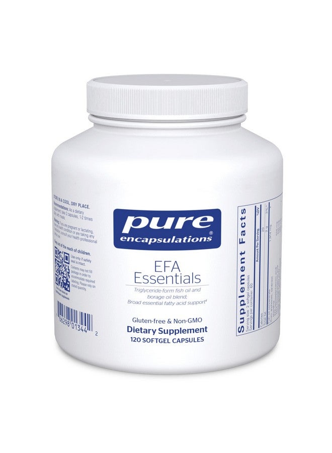Pure Encapsulations EFA Essentials | مزيج من زيت السمك على شكل ثلاثي الجليسريد وزيت لسان الثور | 120 كبسولة هلامية ناعمة - Image 1