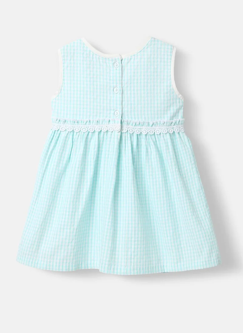 Nautinati Nautinati Girls' Cotton Dress With Gingham Checks