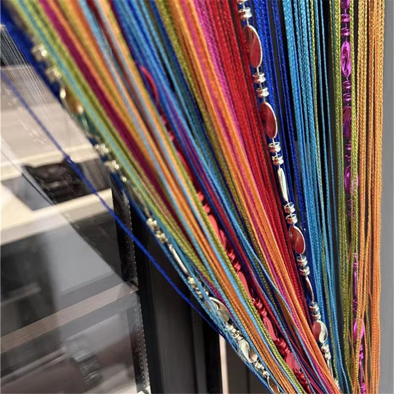 ave split 100cmX200cm Decorative Door String Curtain Beads Wall Panel Fringe Window Room Divider Blind for Wedding Coffee House Parts Door Divider Beads Tassel Screen Decoration Colorfull 25