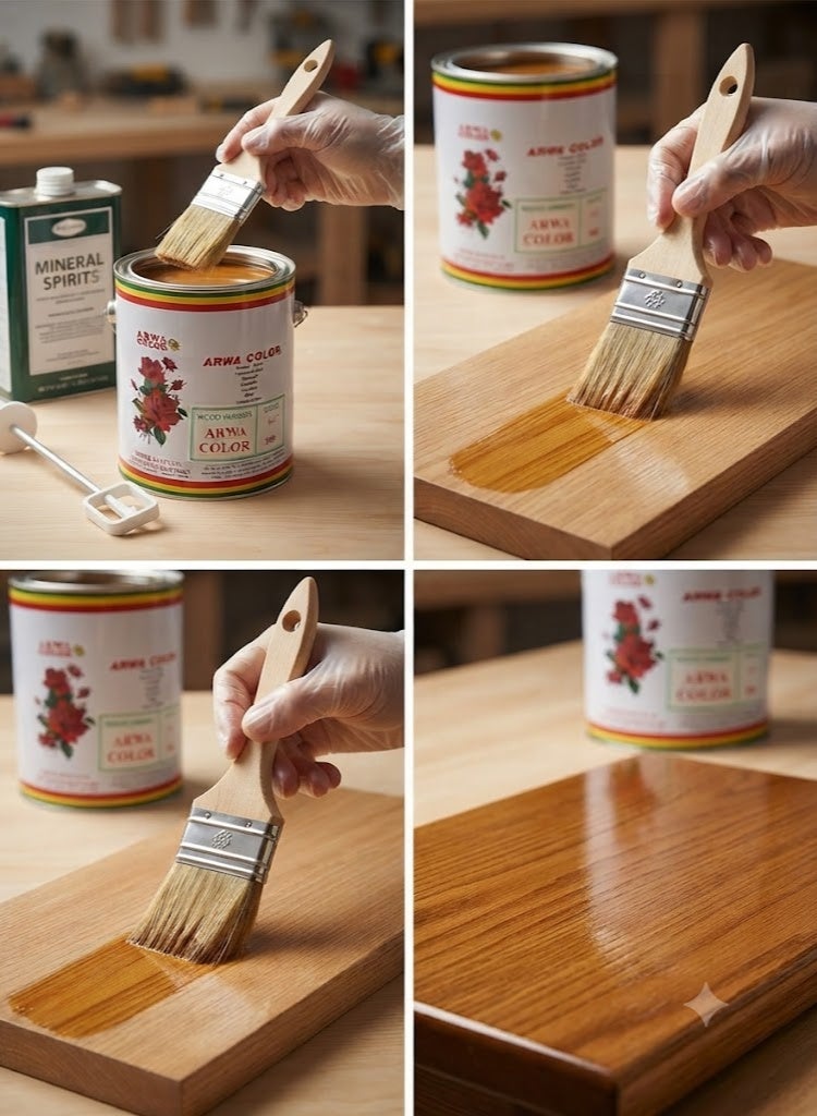 Arwa Color Wood Varnish for Furniture Wooden Hardware 1 US Gallon - Image 2