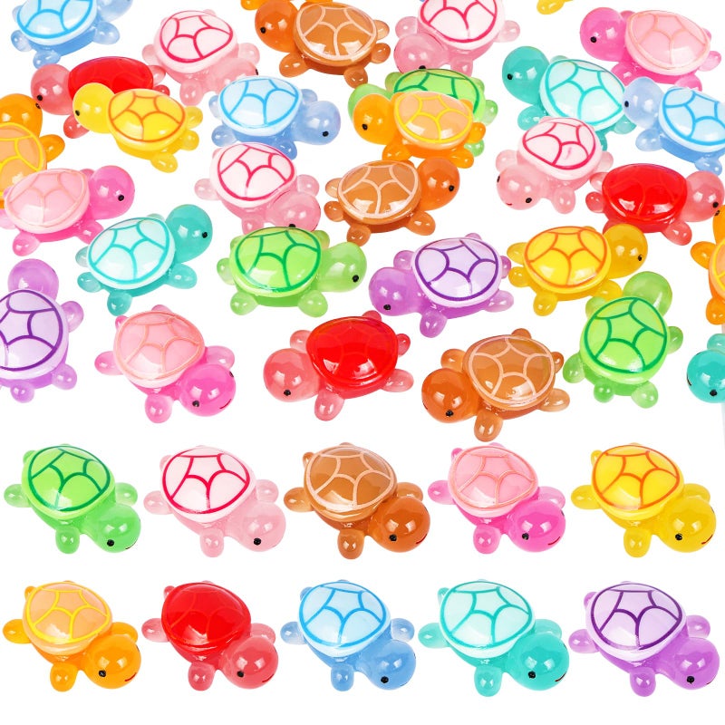 HOMICO Large Resin Turtles 20PCS Luminous Mini Resin Animals Mini Ocean Decoration for Garden Micro Moss Landscape Home Decor 10 Colors - Image 3