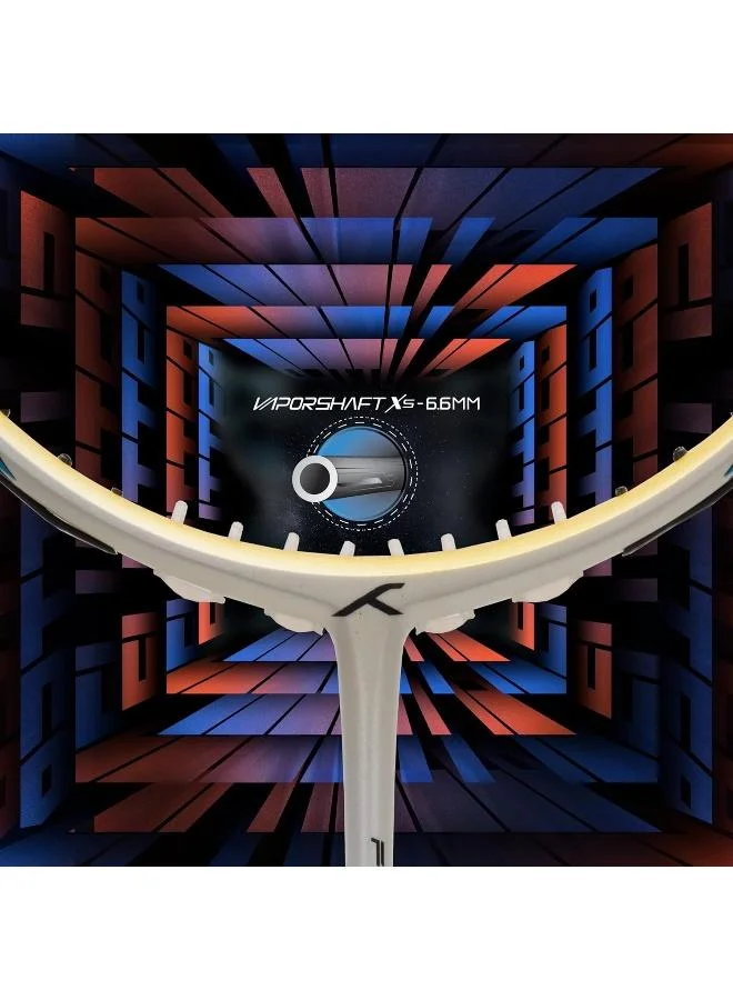 هندرد مضرب تنس الريشة من ألياف الكربون مئة فلاتر إس زووم غير مشدود مع غطاء كامل للاعبين المتوسطين