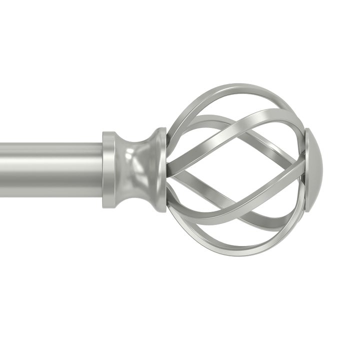 Curtain Rods for Windows 48 to 84 Inch47 Feet34 Diameter Silver Drapery Rods with Twisted Cage FinialsSize3688 Inch