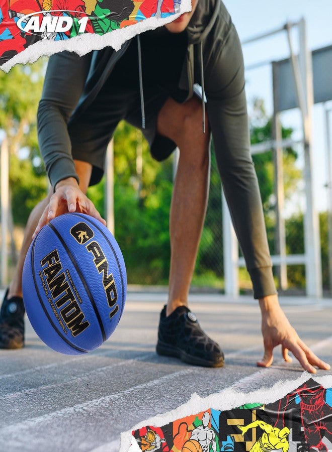 AND1 Fantom Rubber Basketball: Official Regulation Size 7 (29.5 inches) Rubber Basketball - Deep Channel Construction Streetball, Made for Indoor Outdoor Basketball Games,Navy - Image 5