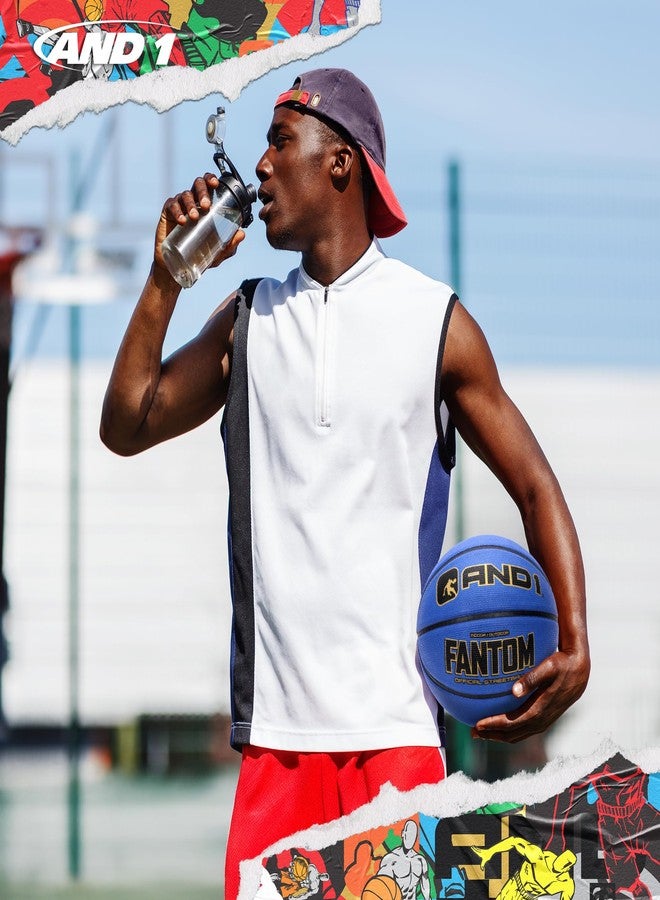 AND1 Fantom Rubber Basketball: Official Regulation Size 7 (29.5 inches) Rubber Basketball - Deep Channel Construction Streetball, Made for Indoor Outdoor Basketball Games,Navy - Image 3