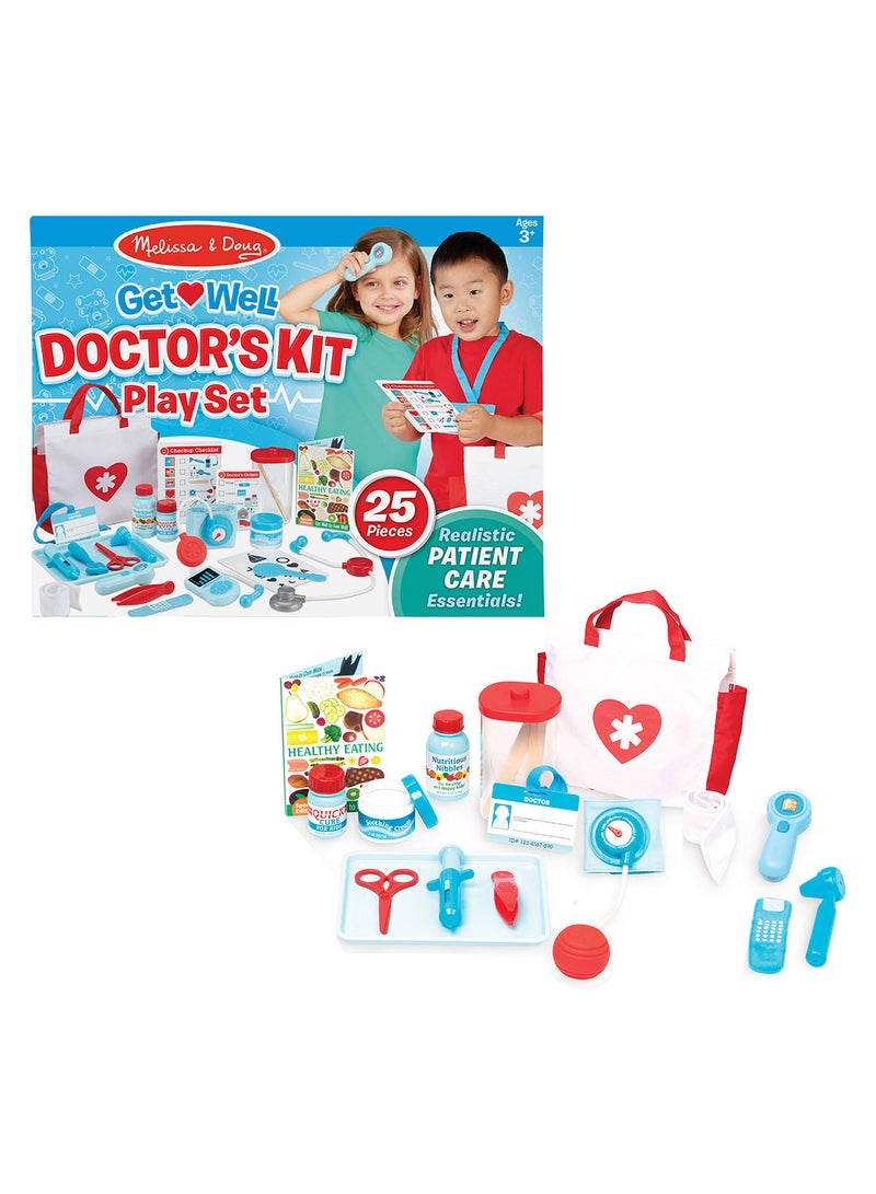Melissa & Doug Get Well Doctorâ€™s Kit Play Set â€“ 25 Toy Pieces Doctor Role Play Set, Doctor Kit For Toddlers And Kids Ages 3+ - Image 1