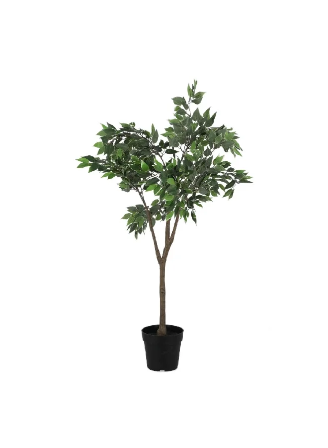 serene 648-Leaves Realistic Looking Artificial Ficus Tree with Sturdy Pot Green and Brown 125cm 25270