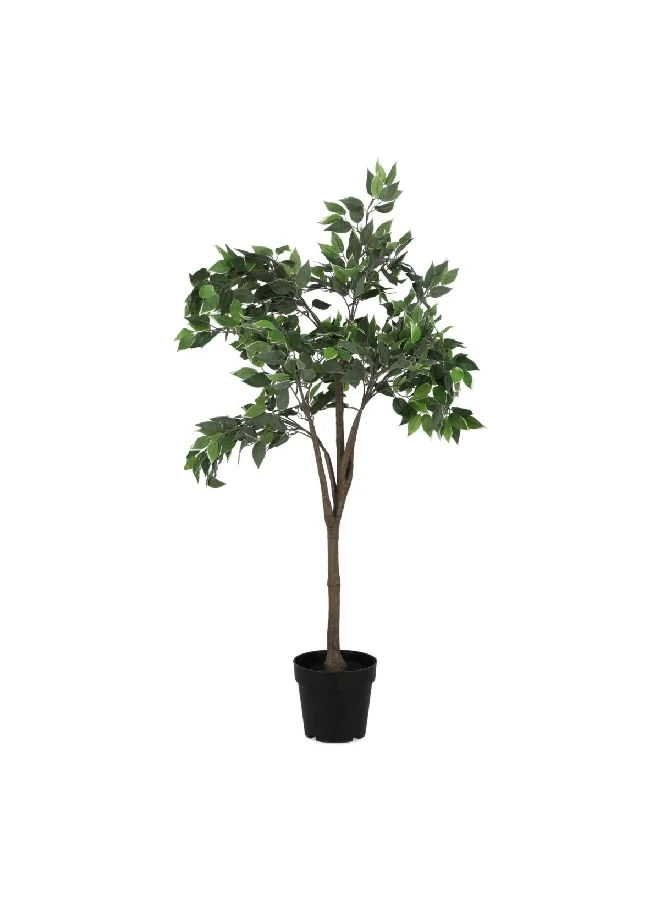 serene 648-Leaves Realistic Looking Artificial Ficus Tree with Sturdy Pot Green and Brown 125cm 25270