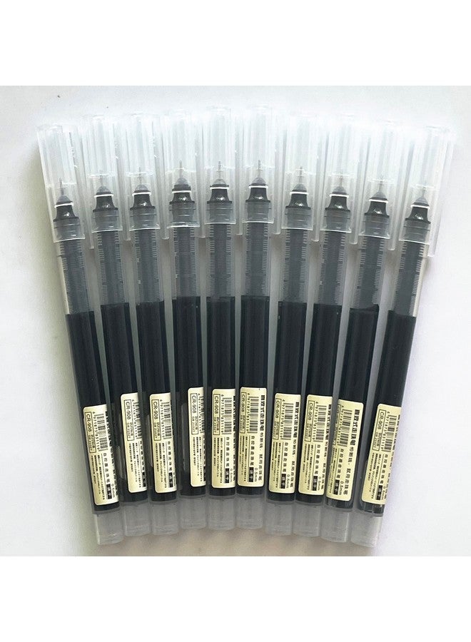 sencoo 10 Pack Black Extra Fine Point Pens Liquid Ink Pen Rolling Roller Ball Quick-Drying Ink For Home Office School Students Pens - Image 1