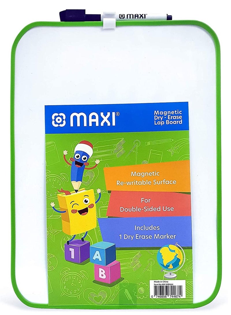 Maxi A4 Size Double Sided Dry Erase White Board With Marker Assorted Colours - Image 1