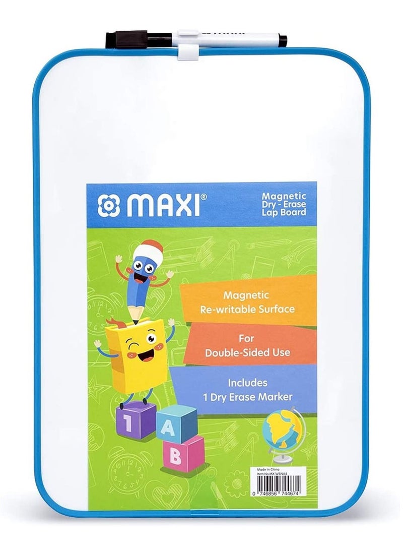 Maxi A4 Size Double Sided Dry Erase White Board With Marker Assorted Colours - Image 2