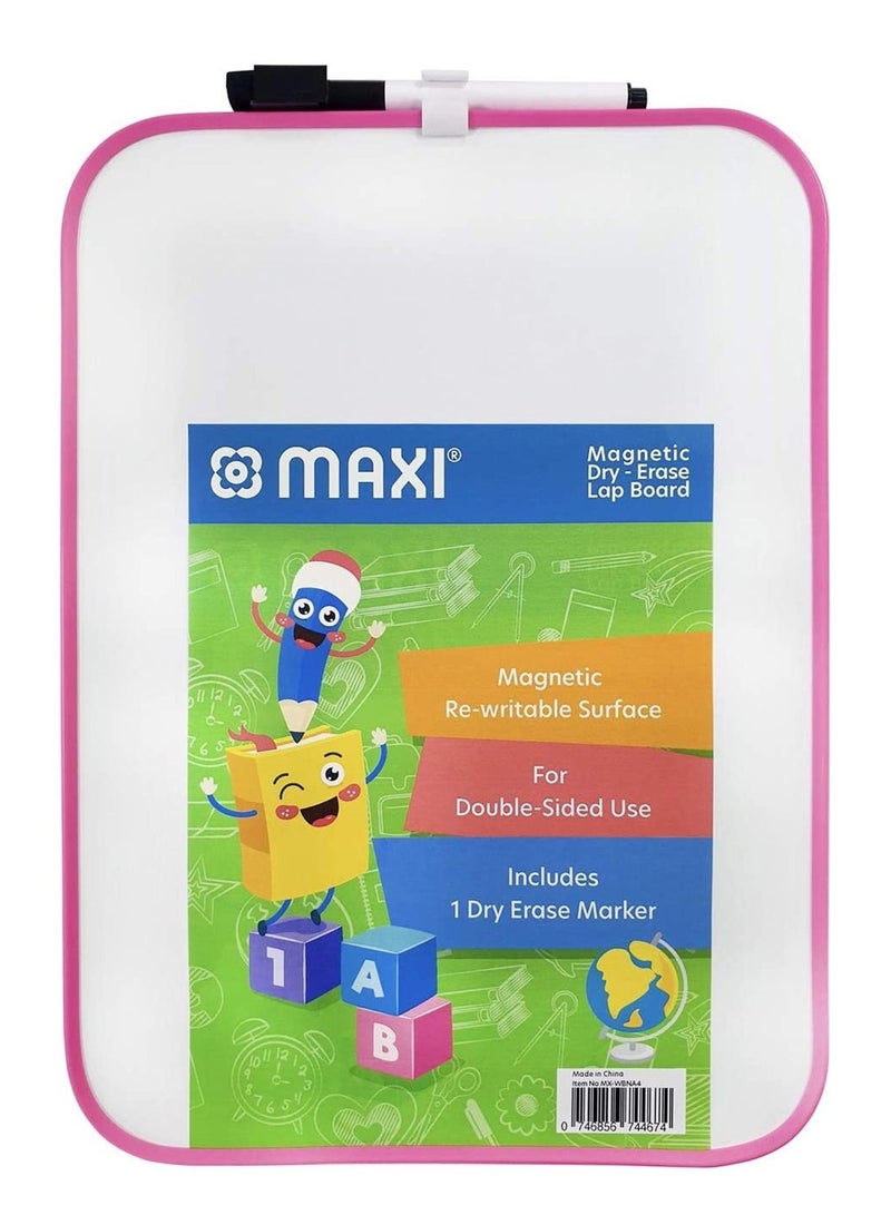 Maxi A4 Size Double Sided Dry Erase White Board With Marker Assorted Colours - Image 3