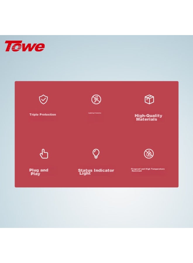 Towe Power Conversion Plug, Surge And Lightning Protection, 1-outlet 10a National Standard Five-hole Plug With Filter, Ap-1011s - Image 3
