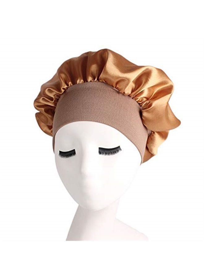 ubrand Deepth 6 Pieces Large Satin Bonnet Sleep Caps Soft Elastic Wide Band Satin Sleeping Cap & Hat Head Cover for Women Hair Loss, Natural Curly Hair Braids (Solid 6pack) - Image 4