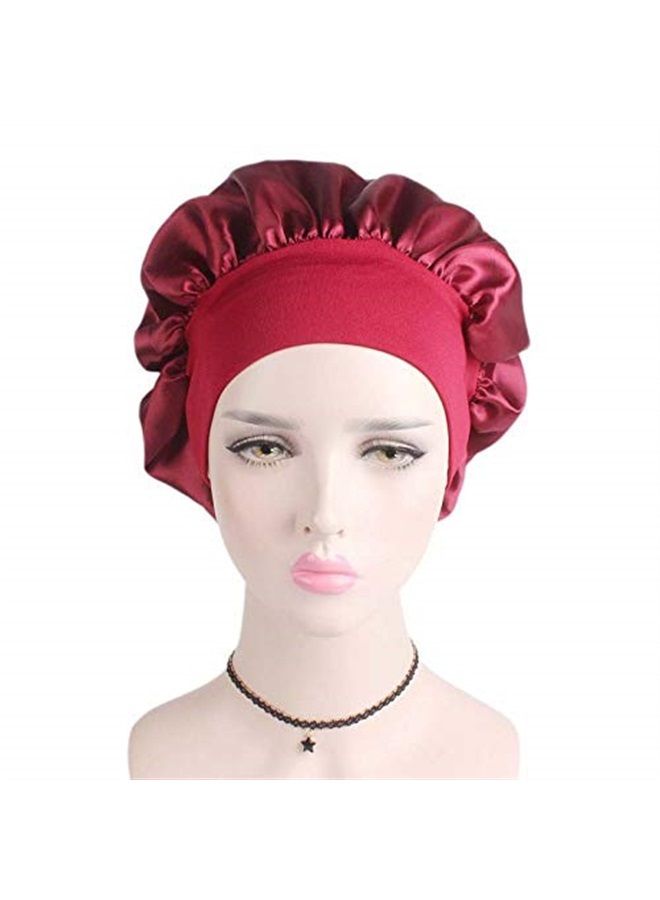ubrand Deepth 6 Pieces Large Satin Bonnet Sleep Caps Soft Elastic Wide Band Satin Sleeping Cap & Hat Head Cover for Women Hair Loss, Natural Curly Hair Braids (Solid 6pack) - Image 2