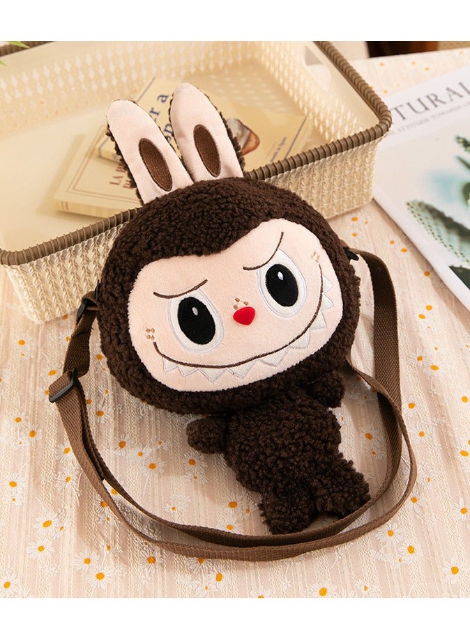 لابوبو حقيبة كتف مائلةحقيبة ظهر كرتونية حقيبة دمية محشوة للنقودحقيبة مدرسية مزدوجة الأشرطة