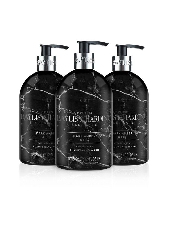 Baylis & Harding Dark Fig & Amber Elements Hand Wash 500Ml Pack Of 3  Vegan Friendly - Image 1