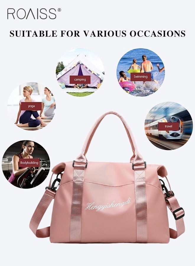 roaiss Large Capacity Duffle Bag, Dry and Wet Separation Fitness Bag, Overnight Bag with Zip Closure and Adjustable Strap, Waterproof Travel Bag, Carry-on Tote Bag, Ideal for Travel, Swimming, Gym and Outdoor Activities - Image 3