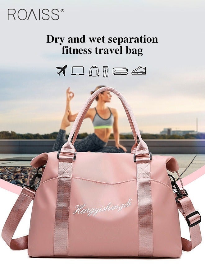 roaiss Large Capacity Duffle Bag, Dry and Wet Separation Fitness Bag, Overnight Bag with Zip Closure and Adjustable Strap, Waterproof Travel Bag, Carry-on Tote Bag, Ideal for Travel, Swimming, Gym and Outdoor Activities - Image 4