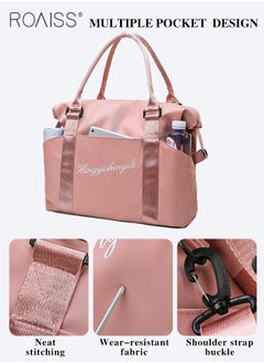 roaiss Lightweight Travel Fitness Bag Women'S Outdoor Sports Large Capacity Waterproof Handbag Detachable Adjustable Shoulder Strap Wet And Dry Separate Luggage Bag  - Image 4