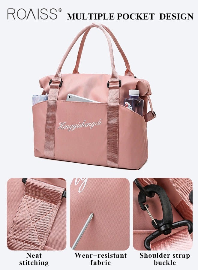 roaiss Lightweight Travel Fitness Bag Women'S Outdoor Sports Large Capacity Waterproof Handbag Detachable Adjustable Shoulder Strap Wet And Dry Separate Luggage Bag  - Image 4