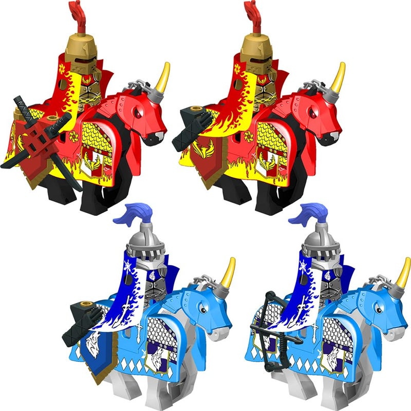 Nicolababe Weapon Pack for Minifigures Accessories Kit Knight Weapons Set Include Horse Carriage Barding Armor Helmet Shield for Ages 5+ Compatible with All Major Brands (Medieval Weapon) - Image 5