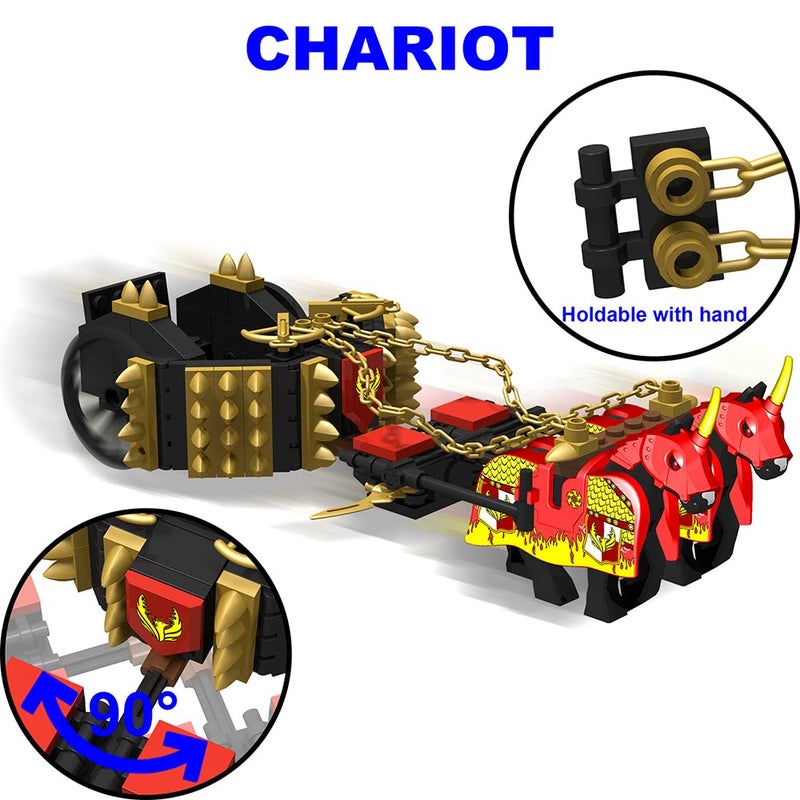 Nicolababe Weapon Pack for Minifigures Accessories Kit Knight Weapons Set Include Horse Carriage Barding Armor Helmet Shield for Ages 5+ Compatible with All Major Brands (Medieval Weapon) - Image 3