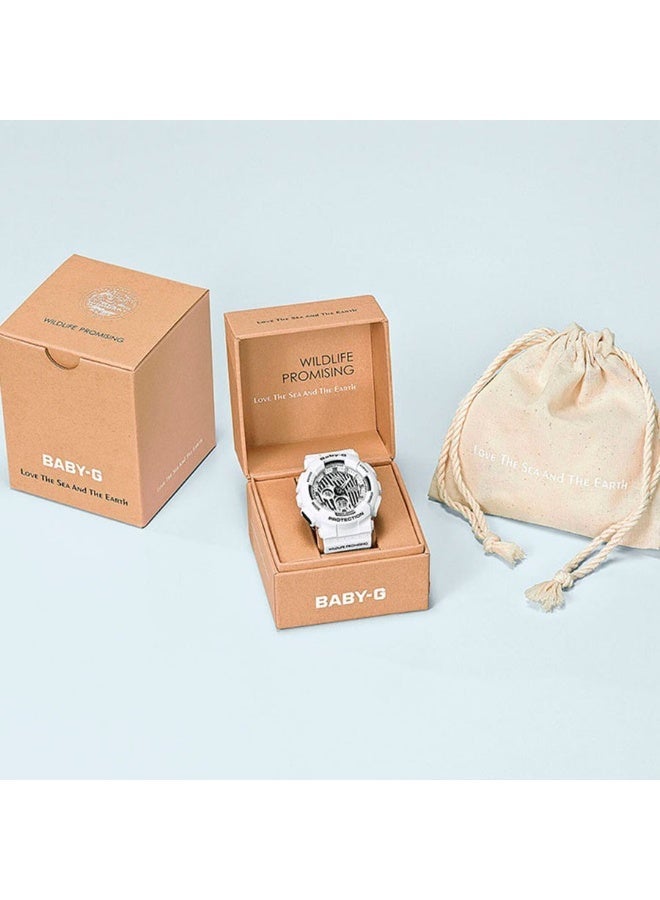 G-SHOCK Baby-G Quartz Women’s Watch BA-120WLP-7ADR, 43.4 mm White Zebra-Print Dial, Resin Strap, Shock-Resistant, 100 M WR - Image 4