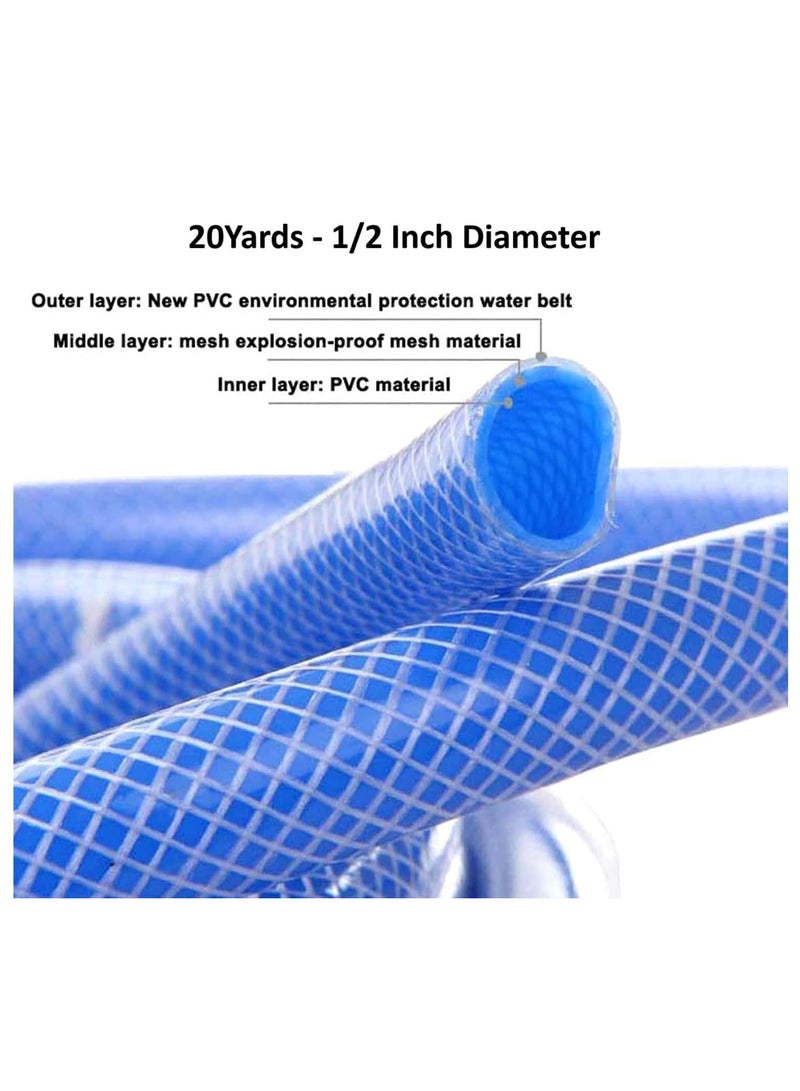 Multipurpose PVC Nylon Braided Water Pipe for Car Washing Gardening & Outdoor Cleaning Durable Leak-Proof Flexible Hose (20 Yards - 1/2 Inch Diameter) - Image 3